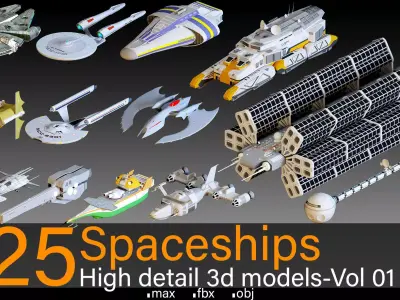 25 Spaceships- Vol 01- High detail 3d models 3D model
