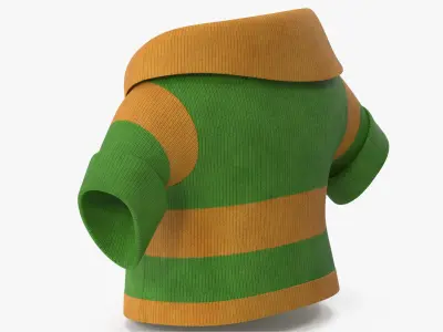 Cartoon Short Sleeve Sweater Yellow 3D model