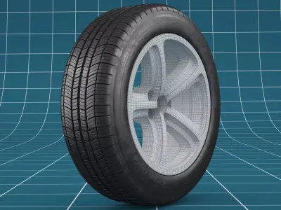 Car tire scratches 05 3D model
