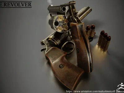 Dead Eye Revolver Low-poly 3D model