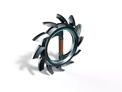 Futuristic Circular Saw Blade Low-poly 3D model