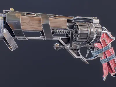 Sheriff Pistol Low-poly 3D model