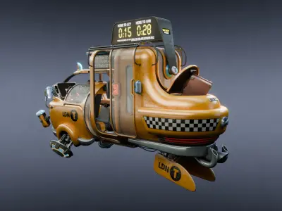 CyberPunk Taxi - Production Ready 3D model