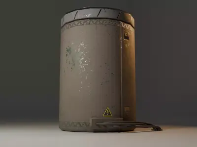 Futuristic Industrial Container Low-poly 3D model