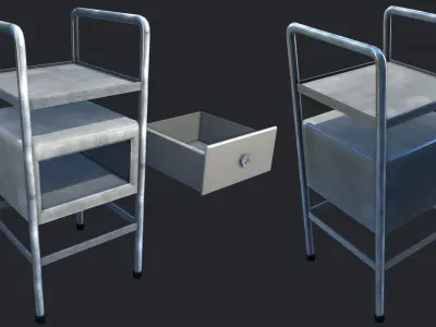 Industrial Bedside Table Low-poly 3D model