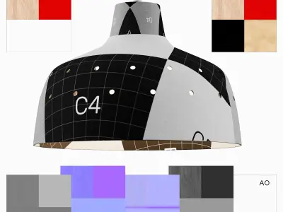 Bits lamp Low-poly 3D model