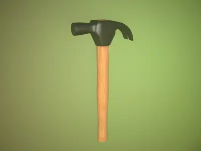 Hammer Low-poly 3D model 14