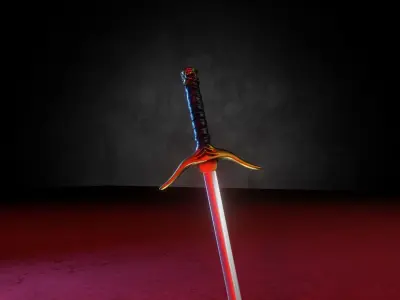 sword gold Low-poly 3D model