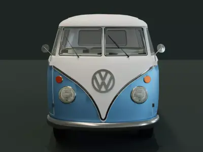 Classic VW Kombi Model 3d Blend FBX OBJ Low-poly 3D model