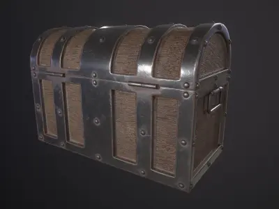 Pirate old treasure chest Low-poly 3D model