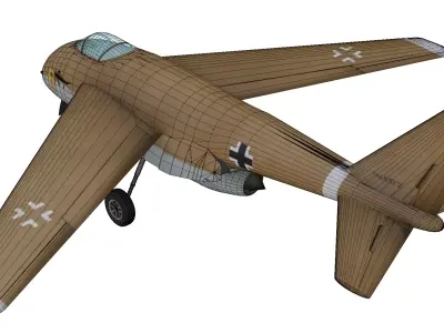 Messerschmitt P1101 Low-poly 3D model
