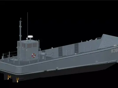 Landing Craft Mechanized LCM-8 Low-poly 3D model