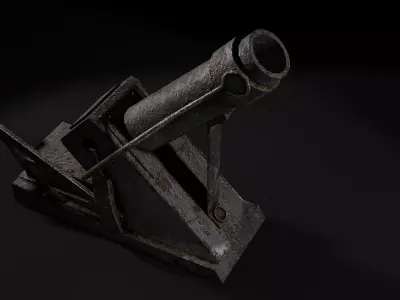 Garland trench mortar Low-poly 3D model