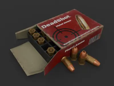Pistol Ammo Box Game Ready Free low-poly 3D model
