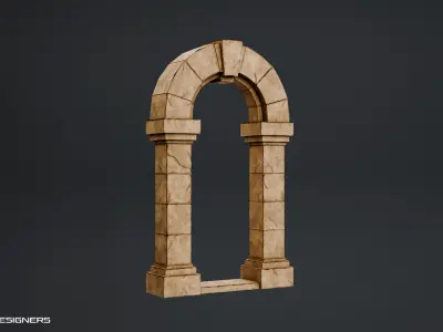 Ancient Stone Arch Low-poly 3D model