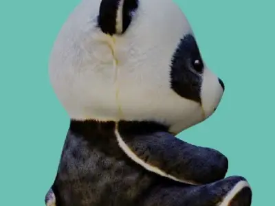 Low poly baby panda 3D model