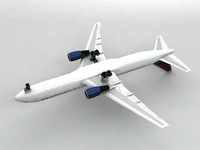  Boeing 767-300 Airliner - Delta Airlines Low-poly 3D model