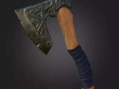 Stylized Game-Ready Axe Low-poly 3D model
