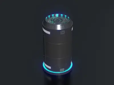 Sci-Fi Barrel Low-poly 3D model purchase