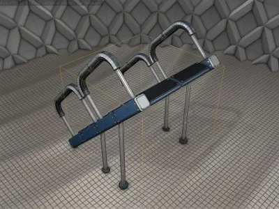 Sci-Fi Stairs - 28 - Blue Version Low-poly 3D model