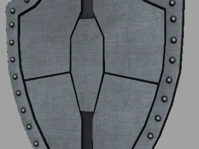 Metal Shield for games and animation Low-poly 3D model