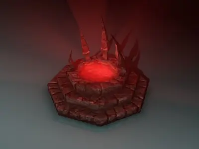 Blood fountain Low-poly 3D model