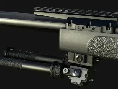 Atlas BT10 Bipod and Embedded Front Rail - Game Asset Low-poly 3D model