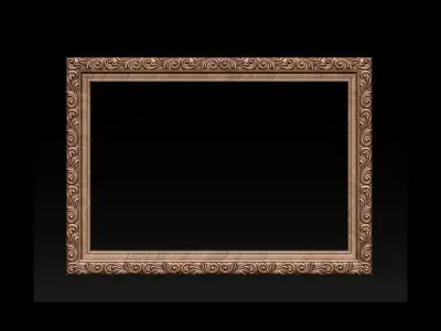 3D Frame - Wood Carving STL Model for CNC Router 3D print model 2