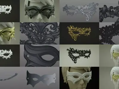 Carnival Masks 3D Model Pack