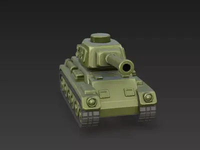 Cartoon Military Tank 3D Model  Low Poly Game Ready Vehicle 3D model