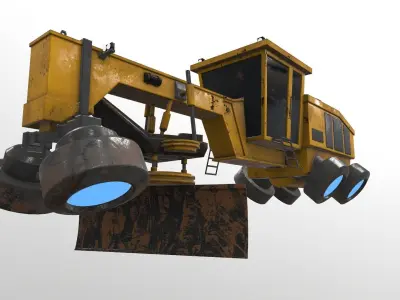 Cyberpunk Work Machines 04 Low-poly 3D model