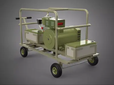 DESERT MILITARY ARMY DIESEL POWER GENERATOR SET GENSET ARID TAN 3D model