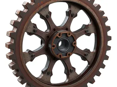 Rusty Industrial Gear Wheel Low-poly 3D model purchase