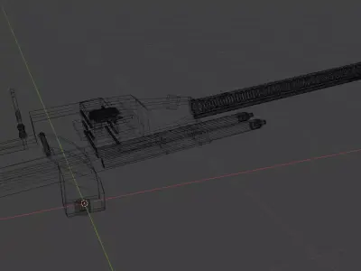 DShK Machine gun Low-poly 3D model