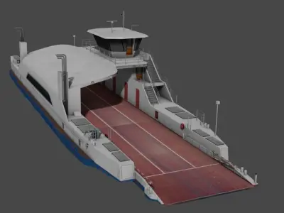 Rhein ferry 3D model low-poly Low-poly 3D model