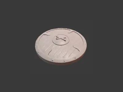 Scandinavian shield with rune Naudiz 3D print model