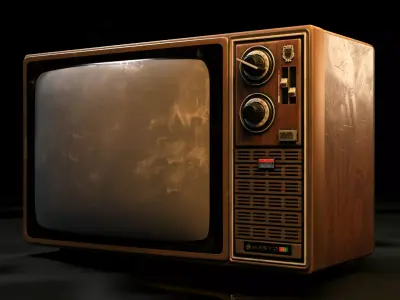 Antique TV  Old Television Low-poly 3D model