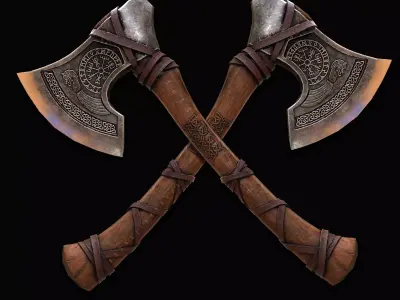Viking Axe 3D Weapon Model Low-poly 3D model