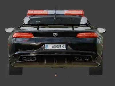 Futuristic Sci-Fi Interceptor Police Supercar 3D Model Low-poly 3D model