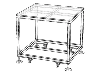 Mobile Steel Workbench WL89 3D model