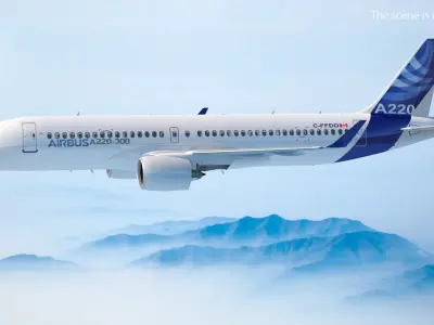 Airbus A220 300 Detailed Interior Rigged 3D model