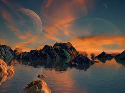 Alien Planet Sci-Fi Fantasy Scenery 3D model purchase
