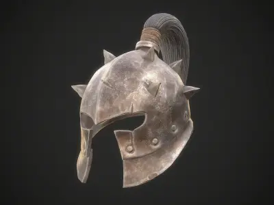 Orc Helmet 02 Low-poly 3D model