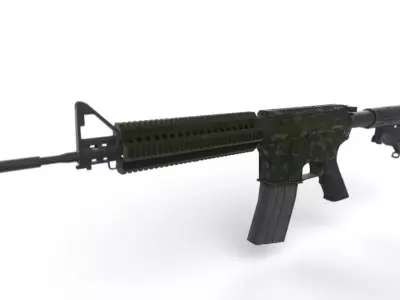 M4A1 Camouflage Green Free low-poly 3D model