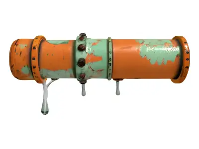 Old Industrial Pipe with Drips Low-poly 3D model