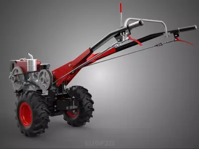 HAND WALKING TRACTOR DIESEL ENGINE ELECTRIC POWER STARTER MOTOR 3D model