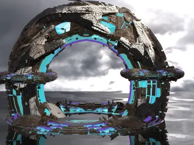 Sci fi Techno gate 7  3D model