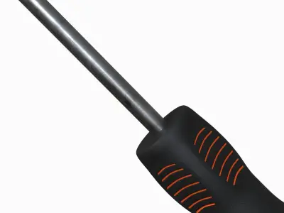 Screwdriver with orange and handle 3D model