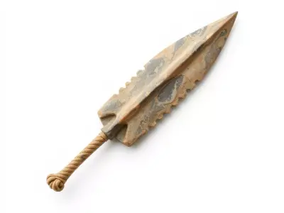 Stone Age Spear model pack Low-poly 3D model