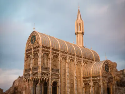 GOTHIC MODULAR BUILDING 5 Low-poly 3D model